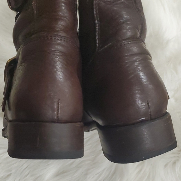 Frye Dark Brown Leather Moto Boots - Picture 12 of 12